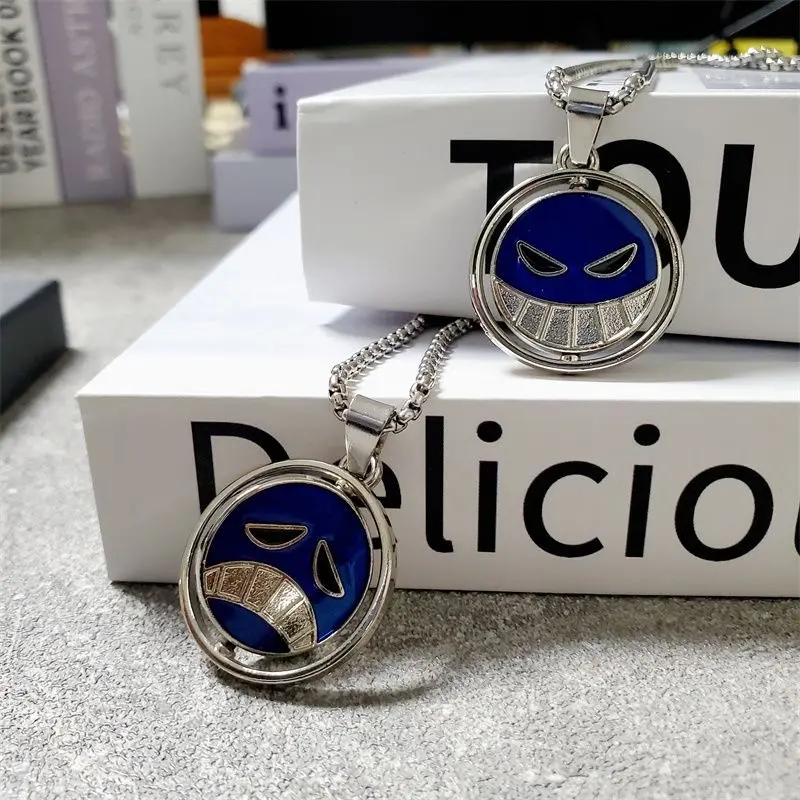 One Piece Ace Inspired Necklace-20-Inch StainlessSteel Design, 3mm Thickness, No TarnishingResistance, Featuring Character Ace222 Exquisite Jewelry Gift Iced Out Jewelry