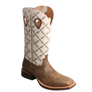 Twisted X Men's Ruff Stock Bomber and White Square Toe Boots MRS0056
