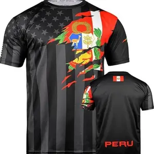 USA & Peru Flag Mix Soccer Jersey, Peru Soccer Jerseys , Jersey De Peru For Men Women Youth and Kids