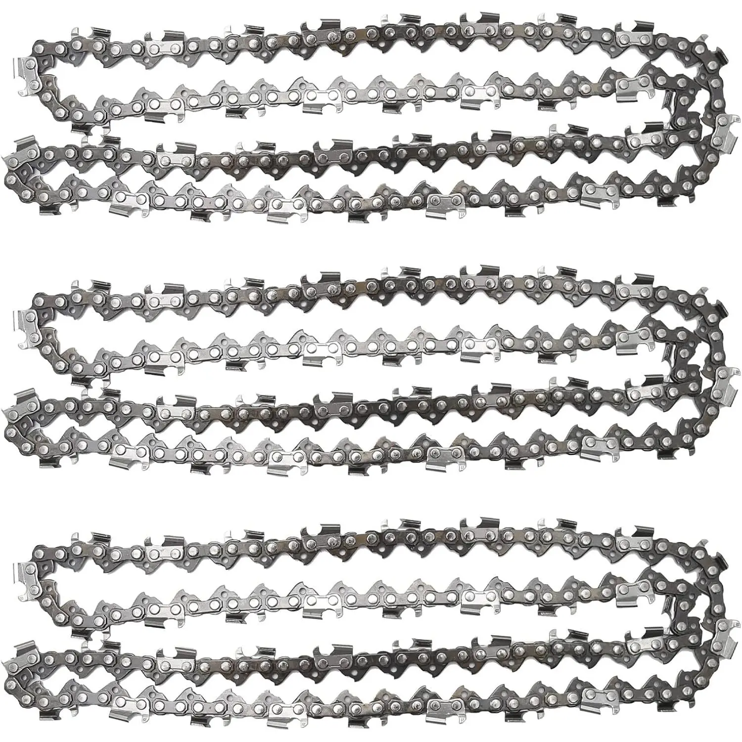 3 Pack 20-Inch Chainsaw Chain - 325" Pitch, 058 Gauge, 76 Drive Links - All Seasons Replacement for Blue Max 53543, 8901, 8902, Husqvarna, Stihl, Poulan, Craftsman, McCulloch Chainsaws, 20 Inches