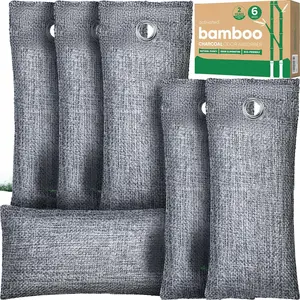 Activated Charcoal Odor Absorber, 6 Pack  Shoe Odor Eliminator,  Charcoal Air Purifying Bags, Sneaker Deodorizer and  Absorbers for Clean Footwear, Shoe Odor Remover