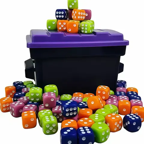 Family Dice Tabletop Party Game - PVC-Free, 2-4 Player Observation-Focused Fun Toy, Ages 12+/12 Years Above Unisex Adults, Bright Color Set & Dumpster, Balanced and Fair Durable, Family Night Screen-Free Board Game