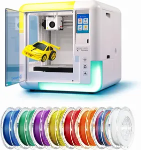 AOSEED X-Maker AI 3D Printer with Design App - Fully Enclosed, AI Design App, Extensive Collection of 3D Toy Templates, with 15+ Mini 3D Design Modules, 3D Printer with 4-Piece PLA Filament Set