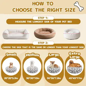 Washable Dog Bed Covers Replacement Round Waterproof Bed Cover for Dog Soft Pet Bed Cover with Lovely Dog Paw Print and Double-Sided Usable Design,Cover Only(Gray,30 * 30 * 10in)