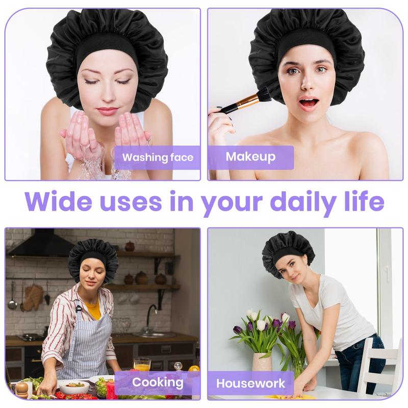 Silk Satin Bonnet – Adjustable Elastic Sleep Cap for Men and Women, Soft Hair Wrap for Sleeping