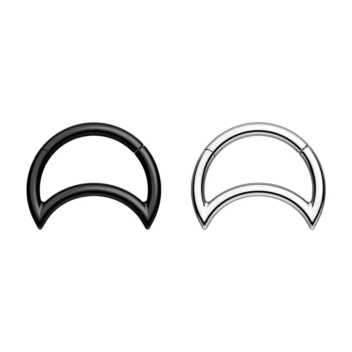 16G Crescent Moon Septum Ring - Smooth Curved Design for Comfortable Wear & Versatile Styling - Ideal for Bohemian & Gothic Aesthetics