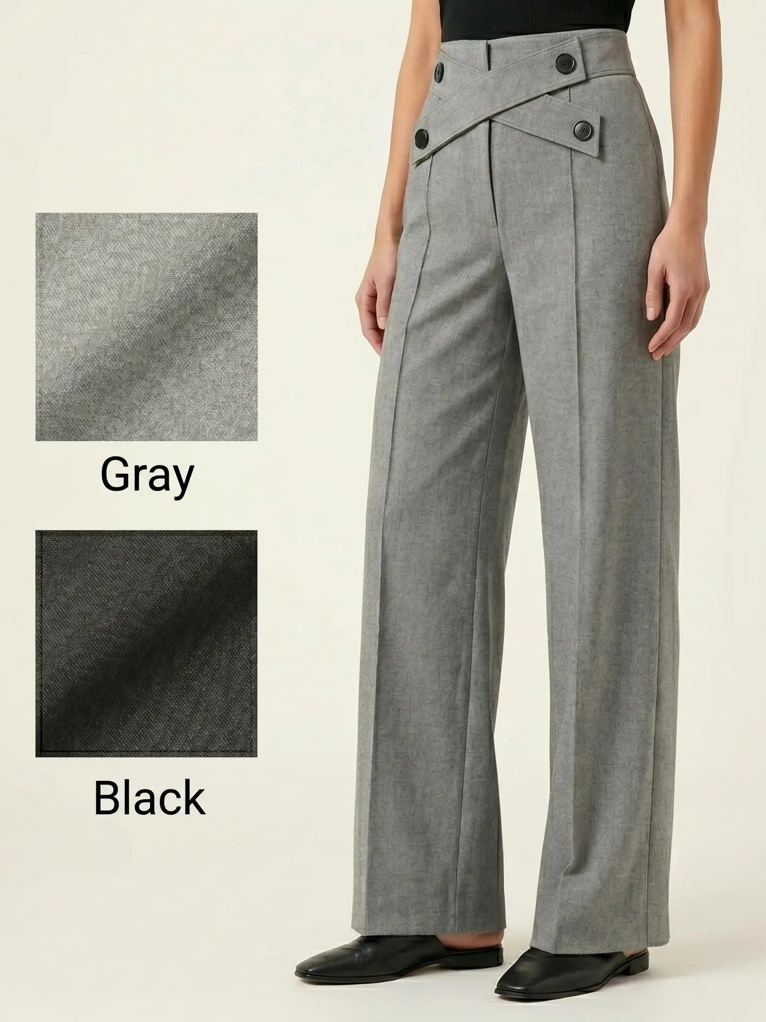 Women's High Waisted Wide Leg Pants – Business Casual Dress Pants, Elastic Waist Work Trousers, Flowy Straight Leg Palazzo Pants with Pockets sohochic