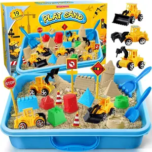 Sensory Bin Construction Kit with Sensory Sand Play Sand Pretend Play Beach Toy Sandbox for Girls and Boys