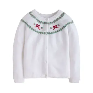 Holiday Bow Fair Isle Cardigan by Little English