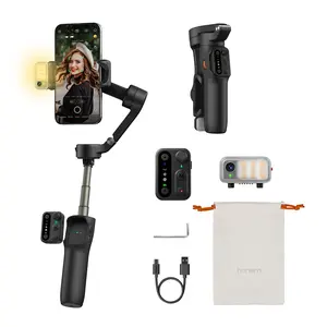Hohem iSteady V3 Gimbal Stabilizer for SmartiPhone, Magnetic AI Tracker with Light, Built-in Extendable Rod & Tripod, Detachable Remote Control,selfiestick,Phone Accessories,3-Axis Phone Gimbal,Suitable for Android & iPhone 17 series, Travel, Vlog, TikTok
