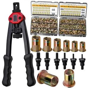 ASE  Rivet Nut Tool Kit, 770 count (3/8-16,5/16-18,1/4,10-24,8-32,6-32) Imperial Rivet Nut, Suitable for Furniture, Decoration, Automotive, Marine and Industrial Applications