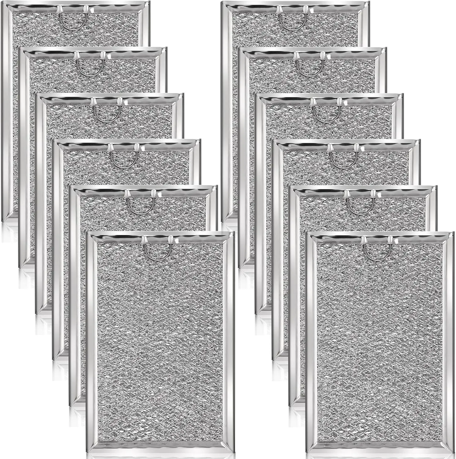 12 Pack Microwave Filter Replacement 7.64 x 5.1 Inch Microwave Oven Grease Filter for Kitchen Air Entering over the Range Oven Stove Compatible with Wb06x10309 Wb06x10359