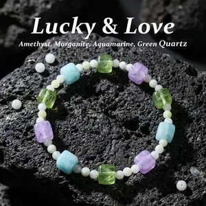 Multicolored Lucky Rainbow Crystal Bracelet,  Unisex, Clear Healing Bracelet, Emotional Balance · Attract Good Fortune · Inner-Outer Harmony Energy Bracelet, April Birthstone, Gentle Versatile Bracelet Accessory, Mother's Day / Teacher's Day Gift