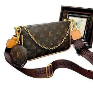 Vintage Monogram Crossbody Bag for Women, 2026 New Y2K Trend Luxury Dupe Shoulder Bag, Cute Aesthetic Purse With Coin Pouch, Trendy Streetwear Handbag for Everyday Carry & Travel