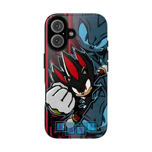 Shadow the Hedgehog iPhone Case, Rouge and Omega Magsafe Tough Phone Case, Gaming Case for iPhone, Gamer Gift