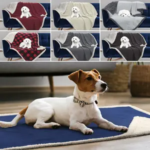 Kritter Planet Waterproof Blanket for Dogs, Pee Proof Sherpa Fleece Reversible Cover for Couch or Bed, Liquid Proof Furniture Protector for Small Medium Size Pets, 50X60 inches