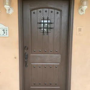 Fiberglass Entry Door with Unique Design and Key Lock Feature