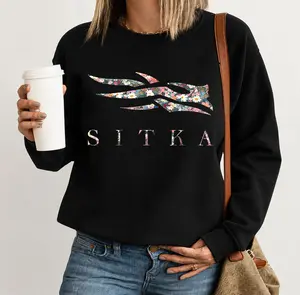SlTKA Wild Flowers Print Logo Unisex Crewneck Sweater, Sitka Hunting but in Flowal Printed T-Shirt, Gift for Her Long Sleeve