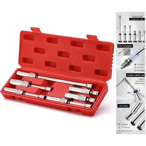 Magnetic Swivel Spark Plug Socket Set 6PCS, 3/8" Drive, 14mm 9/16" 5/8" 13/16", 360° Flexible Swivel, CR-V Steel, Thin Wall 12-Point Design