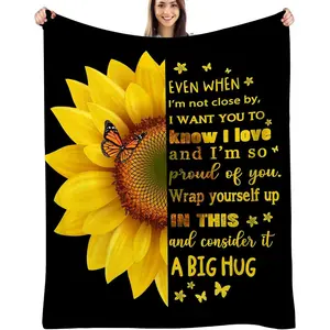 SoftHaven Sunflower Gifts for Daughter, Birthday Gift for Daughter from Mom Dad, to My Daughters Blanket, Inspirational Gift for Women 50" x 60" snuggly  blankets
