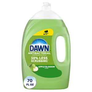 Dawn Ultra Antibacterial Liquid Hand Soap Apple Blossom Scent 70 Fl Oz Procter & Gamble 50% Less Scrubbing Fights Bacteria & Grease
