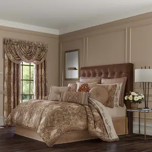 Luciana Beige 4-Piece Comforter Set By J Queen Luciana Beige 4-Piece Comforter Set By J Queen