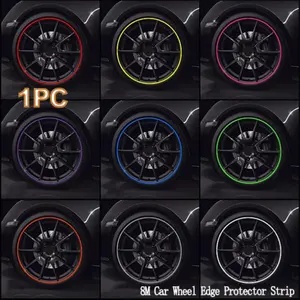 8 Meter Universal Car Wheel Edge Protector, Flexible HUB Scratch Guard Tape, Durable Tire Decor Strip, Practical Car Aesthetic Modification Kit