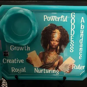 Resin Art - Powerful Goddess Abundance Growth Creative Royal Nurturing Ruler Design