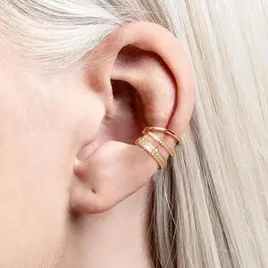 Gold Earrings Clip on Earrings Cartilage Earrings for Women Ear Cuffs for Women Non Piercing Sterling Silver Cuff Earrings ,With beautifully packaged gifts, Perfect for Any Occasion Daily & Party Decoration