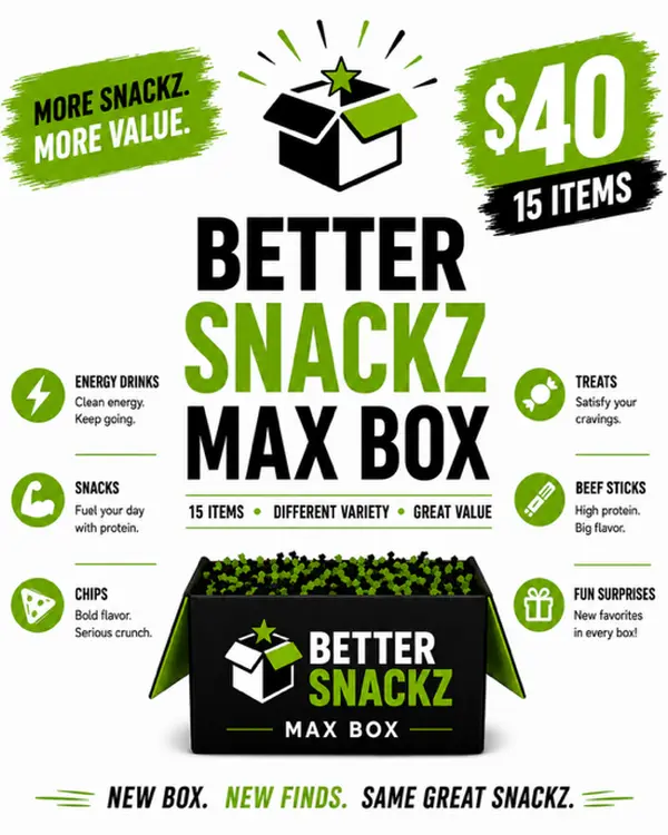 Better Snackz Max Box (15 Items) Better Snackz Max Box (15 Items)