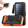 63200mAh Solar Power Bank with Hand Crank - Portable Rechargeable Battery Charging Solution for Mobile & Smartphone, Dual USB Outputs, Dual Inputs, 4 LED Flashlight, Emergency Backup for Camping