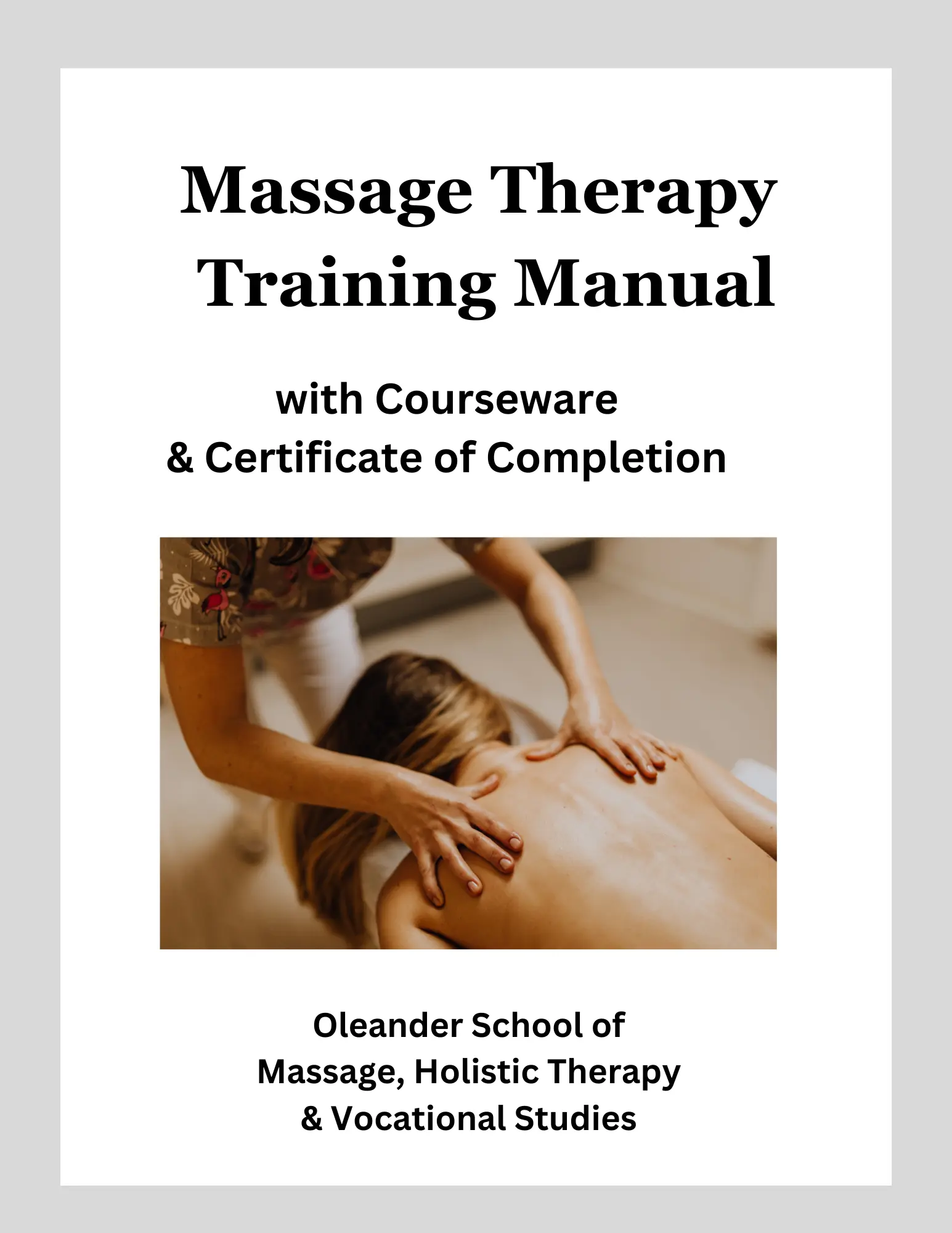 Massage Therapy Training Manual