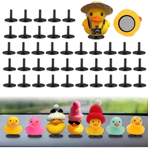 40 count Duck Plug, Flock Locker Rubber Duck Holder Dashboard for  Dash & Fixed Display,  for  Lover, Double-Sided Stickers Included (40pcs)