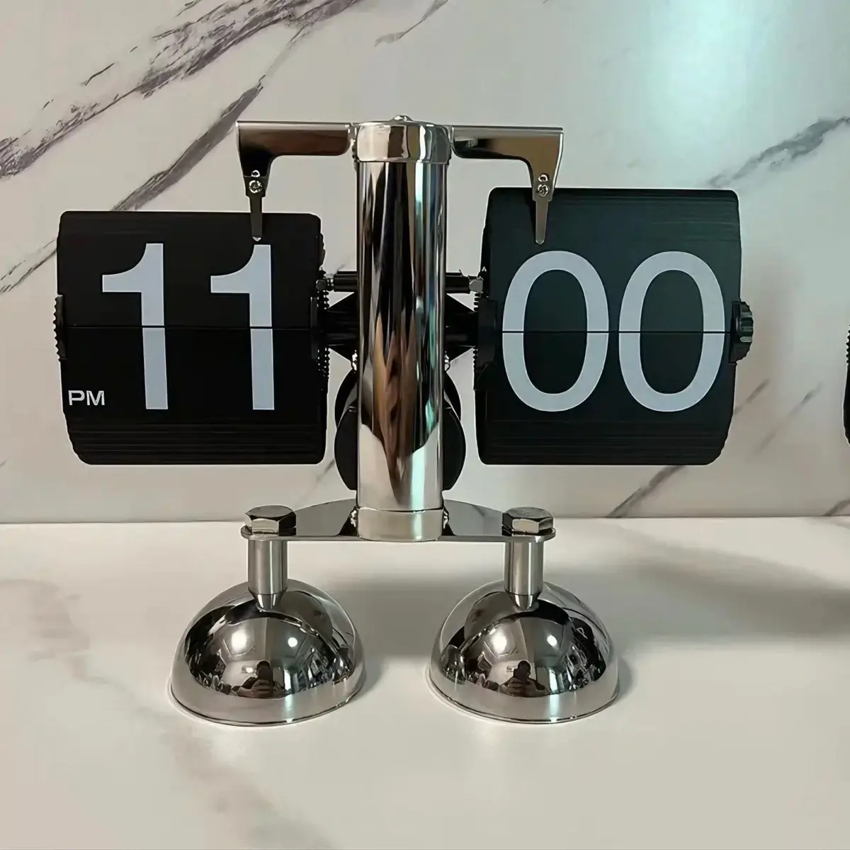 European Retro style Flip Down Mechanical clock stainless steel Decor