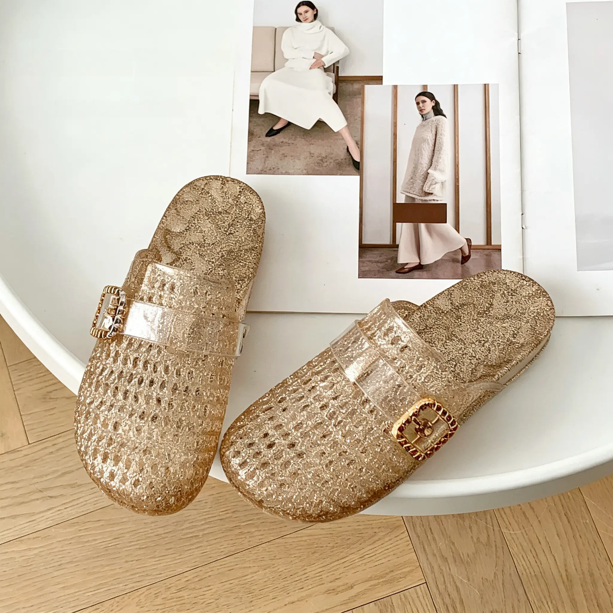 Women’s Jelly Closed Toe Slides |   Hollow Waterproof Non-Slip Summer Beach Sandals