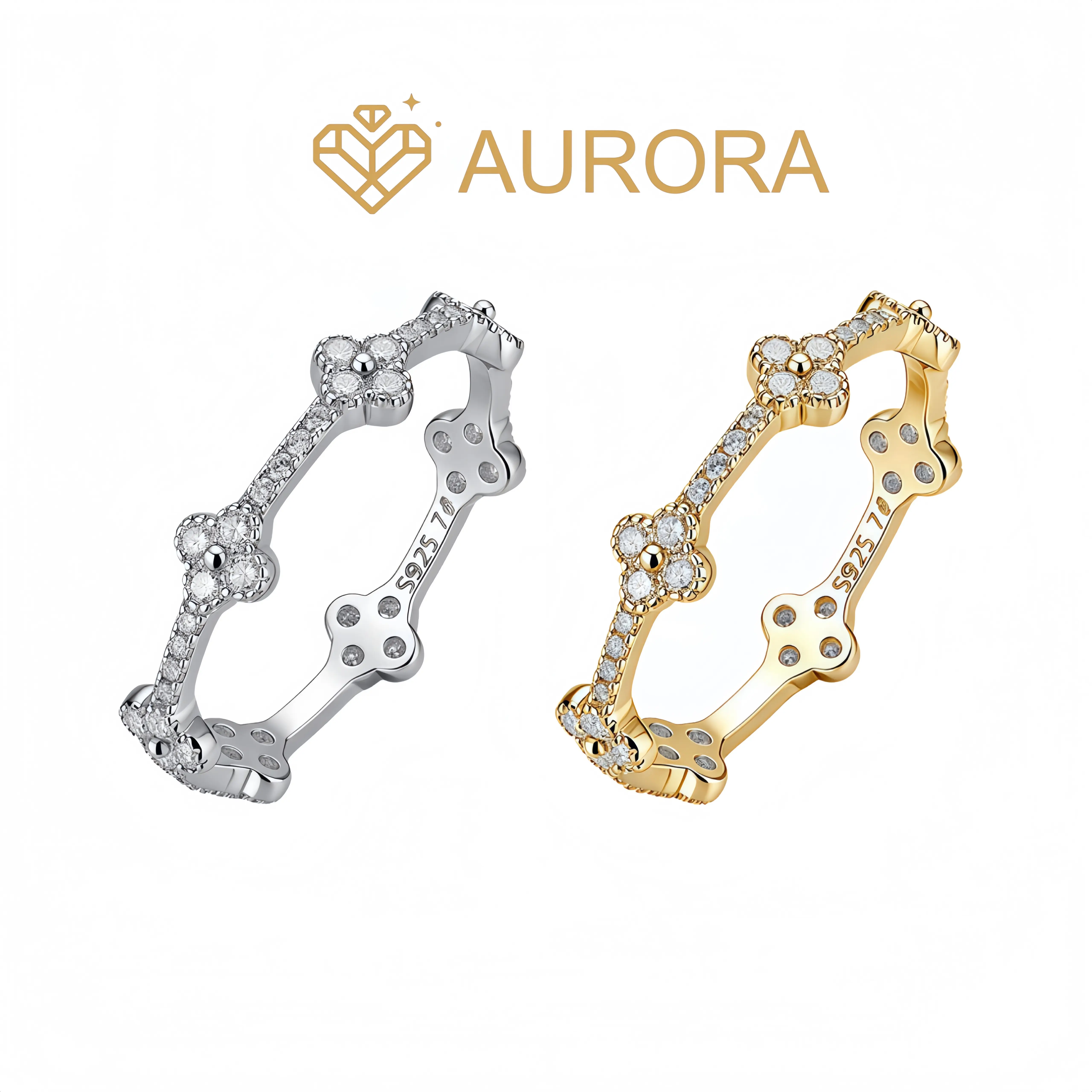 【#244 Aurielle】 Moissanite band ring enhancer ring band high quality gifts Engagement Rings Wedding Jewelry Synthetic Moissanite