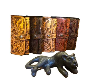 Hand Tooled Leather Wallet, "WALLET BOTON" by ALLE