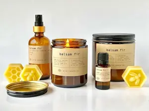 Balsam Fir Beeswax Candle | 100% Pure Beeswax & Essential Oils | Christmas Holiday Candle | Winter Scented Candle | All Natural + Non Toxic