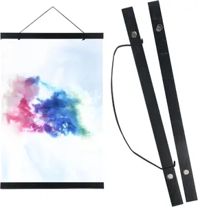 Magnetic Poster Hanger Frame 12x18 12x16 12x20 12x24 12x36 Poster Frame Magnet Canvas Print Poster Hanging Kit Black 1 Pack