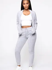 The Original Trendsetter Velour Set - Heather Grey