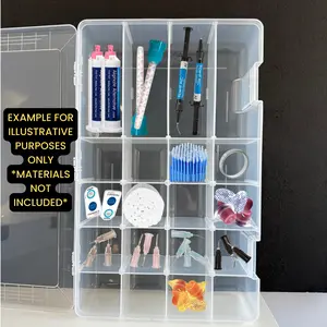 Clear Tackle Box for Organization 13 3/4"L x 8 1/2"W x 3"D with Adjustable Compartments Ideal for Professionals Versatile Supply Storage