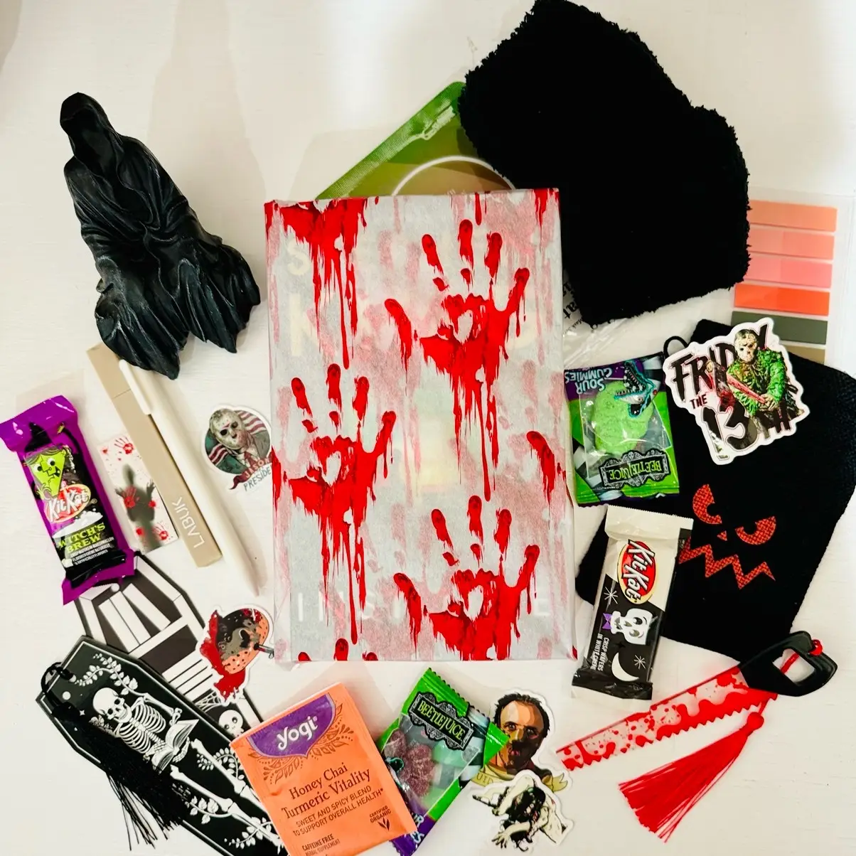 The Horror Lover's Book Box Bundle with Grim Figure and Bookish Items Hardcover/Softcover book bundle thriller book lover