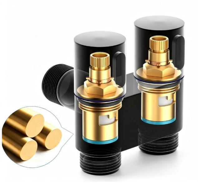Generic Toilet Faucet Splitter 2-Way Double Faucet Adapter, 1-in-2-Out Dual Control Valve Handheld Bidet Sprayer, Stainless Steel & Brass, Black, Bathroom Accessory