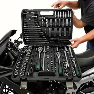 Professional Car Repair Tool Set, Mechanic Tool Set, Mechanics Tool Set, Mechanical Tool Set, 216-Piece Multi-Function Ratchet Socket Wrench Kit, Multifunctional Tool Kit, Includes Screwdriver Bits, Portable for Auto Maintenance