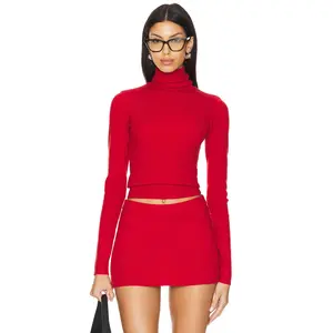 Frankies Bikinis Milo Cloud Knit Turtleneck Sweater in Heartstrings