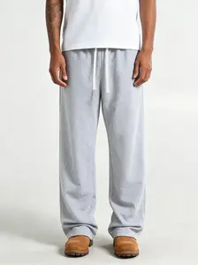 Men’s casual athletic pants, loose straight sweatpants, knit fabric, versatile for spring, summer, and autumn