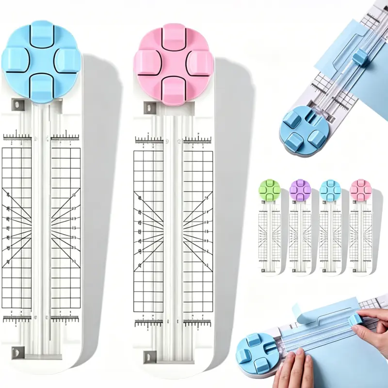 4-in-1 Paper Trimmer & Craft Cutter - Straight, Wave, Perforated, Creasing Tool, Retractable Utility Knife - Portable Office Cutting Supply for Scrapbooking Supplies, Handmade Cards, Photo Paper - Ideal for Teachers, Office Organization