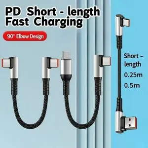 USB Type-C Fast Charging Connector Cable, 0.25m Short Length Super Speed Charger, Compatible with Huawei Mate 60, Honor 200 Pro, Android Devices, Smartphone