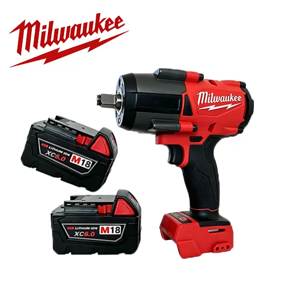 Milwaukee M18 1/2" High Torque Impact Wrench Kit - 1400 ft-lbs Torque, 6.0Ah Battery, 4-Mode Drive Control, Advanced Brushless Motor, Cordless Lithium Power Tool for Heavy Duty Industrial Repair, Tire Change