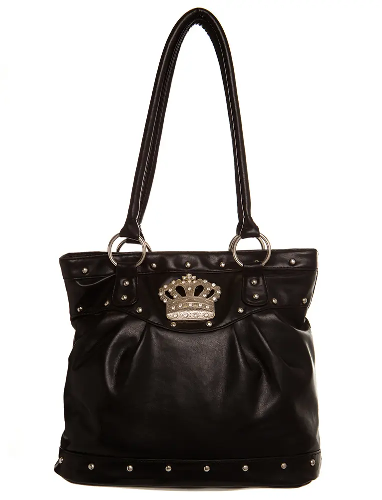 Crown Emblem Y2K Medium Sized Shoulder Tote by Ampere Creations